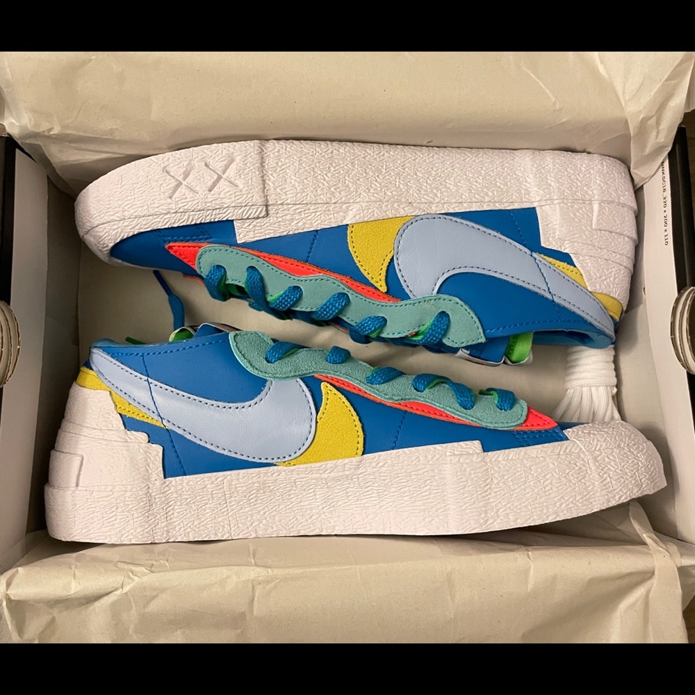 NEW 10.5 Nike Blazer Low X sacai X KAWS X Neptune Blue DM7901-400